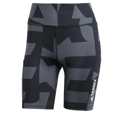 Abbildung von Adidas Terrex 8INCH Printed Tights Carbon black black, Damen, Größe: XS,