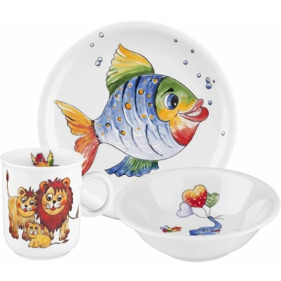 Abbildung von Kindergeschirr Set Seltmann Weiden Compact Bunte Tierwelt Kinder 3 tlg., 1 Personen, Porzellan