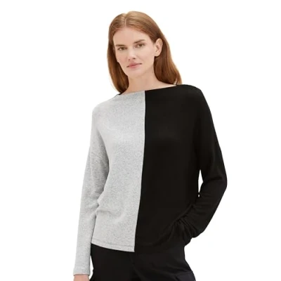Abbildung von TOM Tailor Langarmshirt, Damen, Größe: Large, Deep black