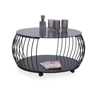 Abbildung von M2 Kollektion Shanghai 2 Couchtisch, Metall, schwarz, 80x46x80