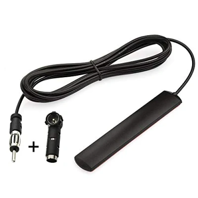 Abbildung von Eightwood Autoradio Antenne FM Car Radio Patch Windschutzscheiben Paste, 3m Kabel + DIN Buchse 41585 auf ISO Adapter für Autos LKWs Universal mit MEHRWEG