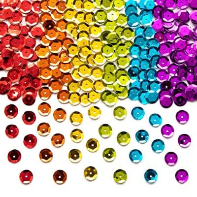 Abbildung von Baker Ross AX947 Regenbogen Pailletten für Kinder 120g, zum Basteln, Paillettenkunst, Bastelbedarf