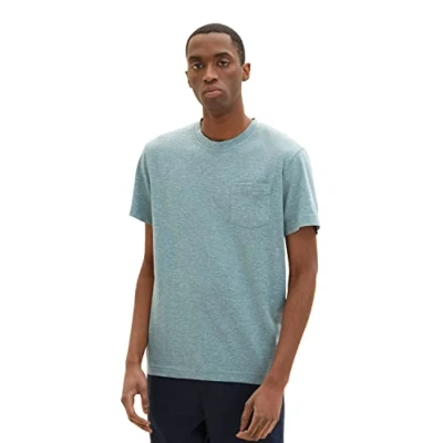 Abbildung von TOM TAILOR Herren 1035633 T Shirt, 31596 Deep Bluish Green Grindle, S