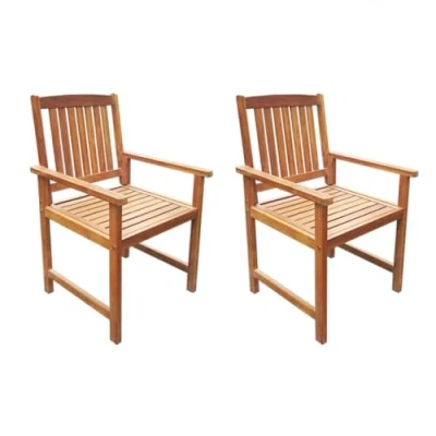 Abbildung von vidaXL Gartenstuhl Gartenstühle 2 Stk. Massivholz Braun (2 St)