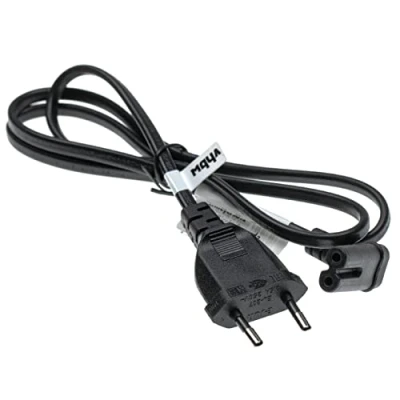 Abbildung von vhbw Netzkabel Schutzkontaktstecker für Kaltgeräte z.B. PC Monitor Computer Drucker C7 Buchse, 1 m, 90 Gewinkelt