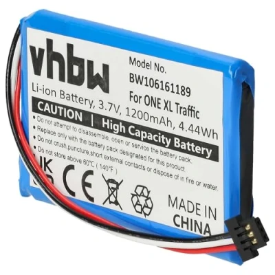 Abbildung von vhbw Akku kompatibel mit Tomtom GO 50, 60 GPS Navigation Navi (1200mAh, 3,7V, Li Ion)