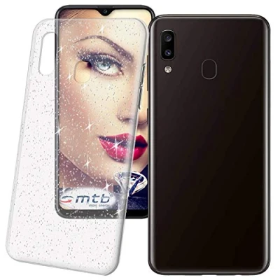 Abbildung von mtb more energy® Schutz Hülle Crystal für Samsung Galaxy A20e (SM A202, 5.8&#039;&#039;) Transparent mit Glitzer Effekt flexibel Schutzhülle Case Cover Tasche