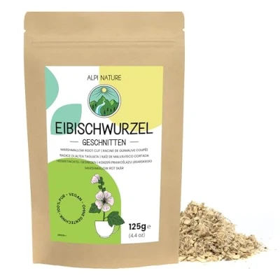 Abbildung von Eibischwurzel Tee 125g von Alpi Nature, lose, Marshmallow Root geschnitten und ungeschält zur Zubereitung Eibisch Kräutertee