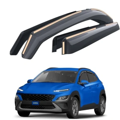 Abbildung von Goodyear Windabweiser für/kompatible mit Hyundai Kona 2018 2022 SUV (MK1) Integrierte Regenabweiser Autofenster Regenschutz Ermöglichen Frischluft Waschstraßenfest Einfache Montage 4 Set R