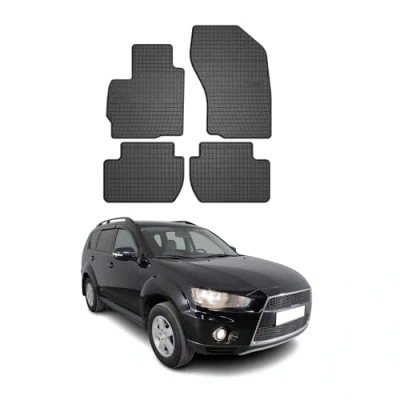 Abbildung von Fußmatten Automatten kompatibel mit Mitsubishi Outlander II 2006 2012 OMAC Antirutsch Gummimatten 3D Schwarz