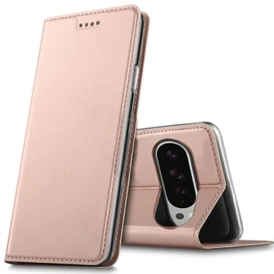 Abbildung von Verco Handyhülle für Google Pixel 9, Premium Handy Flip Cover 9 Hülle [integr. Magnet] Book Case PU Leder Tasche, Rosegold
