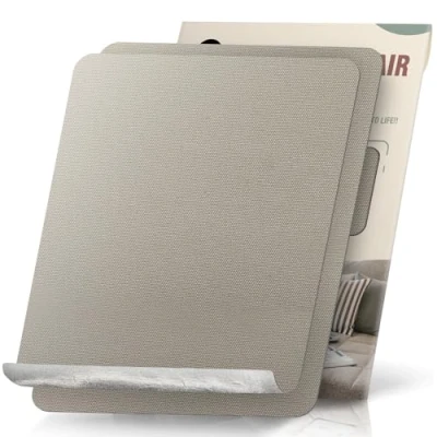 Abbildung von Flicken Selbstklebend Stoff, 23 x 28 cm 2 Stück Leinwand Stoff Selbstklebend, Elfenbeingrau, Wasserdichtes für Sofa Zelt Möbel Autositz Liege