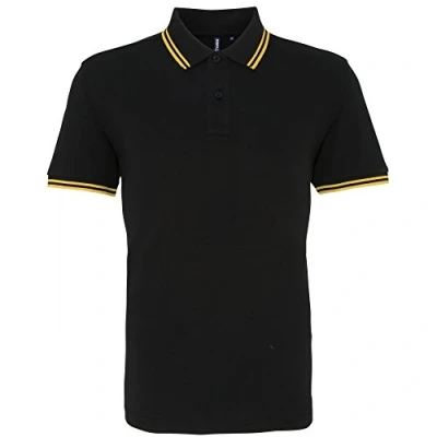 Abbildung von Asquith &amp; Fox Herren Classic Fit Tipped Polo Shirt (Schwarz/Weiß)