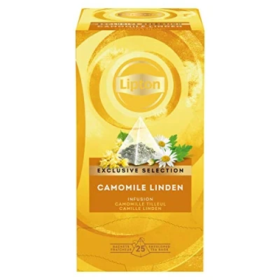 Abbildung von Lipton Kamille Lindenblüten Kräutertee Pyramidenbeutel, 1er Pack (1 x 25 Teebeutel)