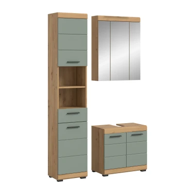 Abbildung von INOSIGN Badmöbel Set Siena, 3 teilig, bestehend aus:, (Set), Hochschrank, Waschbeckenunterschrank, Spiegelschrank