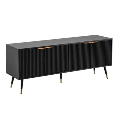 Abbildung von Lowboard Schwarz Eiche Optik 150x60x39 cm