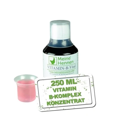 Abbildung von MeineHennen Vitamin B Vital 250 ml, Komplex Ergänzungsfuttermittel Für Hühner, Tauben und Wachteln. Ihr Geflügel zur Unterstützung eines normalen Nervensystems Stoffwechsels.