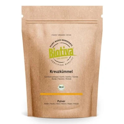 Abbildung von Kreuzkümmel Bio gemahlen 250g Kumin oder Cuminpulver Top Qualität Abgepackt und kontrolliert in Deutschland Biotiva