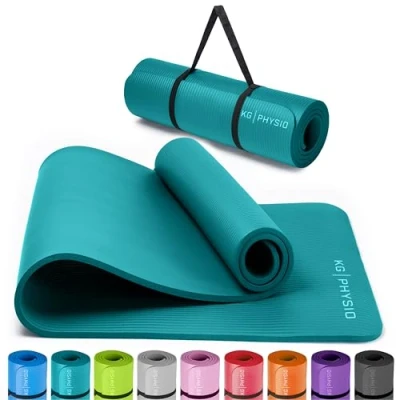 Abbildung von KG Physio Yogamatte Rutschfest und Gepolstert Yoga Matte mit Tragegurt, Fitnessmatte, Turnmatte, Sportmatte Dicke 8mm, Gymnastikmatte, Gym Matte, Pilates Fitness Sport, 183x60cm