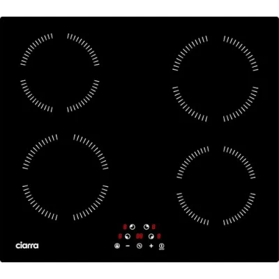 Abbildung von Ciarra CABBIH4 A Einbau Induktionskochfeld 60cm 4 Zonen Kochfeld Induktion mit Timer Touch Bedienung Platten 9 Leistungsstufen Induktionskochplatte 6000W