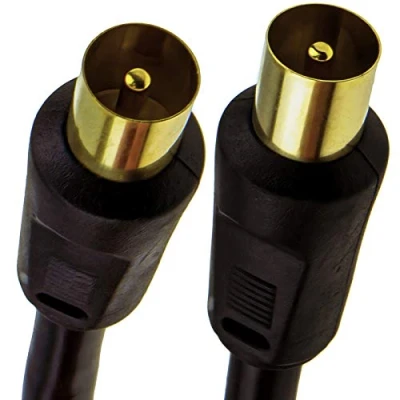 Abbildung von kenable RF Koaxialkabel RG6 TV Antenne Anschlusskabel Koax Männlich Stecker Zum Schwarz Kabel Vergoldeten 3 m [3 Meter/3m]