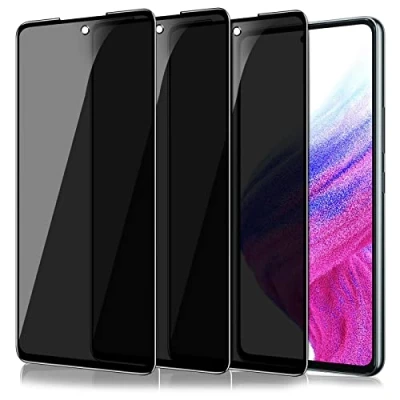 Abbildung von iBEX Anti Spionage Displayschutzfolie aus Hartglas für Samsung Galaxy A53 5G, [3 Stück] Spy Privacy 3D vollständige Abdeckung 9H Ultra robust Privatscreen