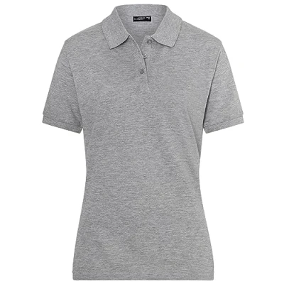 Abbildung von James &amp; Nicholson Damenpolo Classic Feines Piqué Poloshirt mit gestrickten Bündchen Farbe: Grey Heather Grösse: XXL