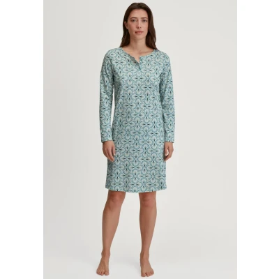 Abbildung von Calida Langarm Nachthemd, Damen, Größe: 48/50, Smoke blue