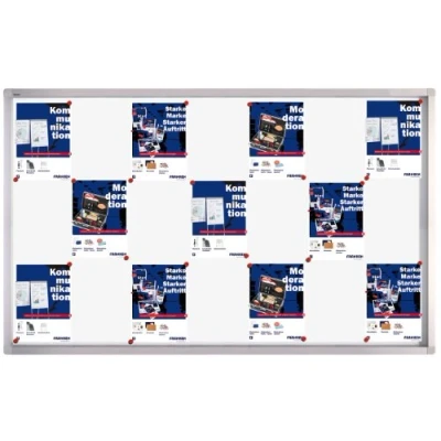 Abbildung von FRANKEN Schaukasten PRO für den Innenbereich, Schiebetür, 24x A4, 184 x 99 4,6 cm, magnetisch, mit Aluminiumrahmen zur Wandmontage, SK6124