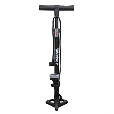 Abbildung von Weber GmbH Standpumpe 8 bar (Adapter für Bälle, Fussball, Luftmatratze), Luftpumpe Fahrrad, Luftmatratze uvm