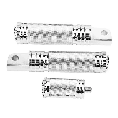 Abbildung von abtools Paar cnc fussrasten,Motorrad Fußraste Duokon Motorrad Fußraste, RFootrest Aluminium R/L Schaltrasten Fußschaltpedale Rutschfeste (Chrom)