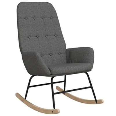 Abbildung von vidaXL Schaukelstuhl Schwingstuhl Relaxsessel Schaukelsessel Sessel Schwingsessel Relaxstuhl Polstersessel Polsterstuhl Wohnzimmer Hellgrau Stoff