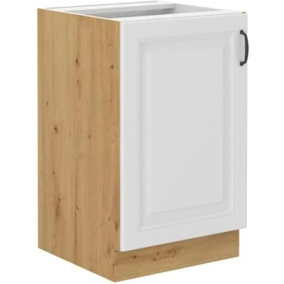 Abbildung von Küchen Preisbombe Spülenunterschrank 50 cm Küche Stilo Weiß Eiche Artisan Küchenzeile Küchenblock Landhaus