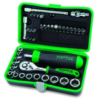 Abbildung von TOPTUL GADW4101 Steckschlüsseleinsatz Set 41 Kreuzschlitz (PH), Sechskant, Pozidriv (PZ), Torx, Torx TR, Schlitz 1/4 mit Ratschenfunktion
