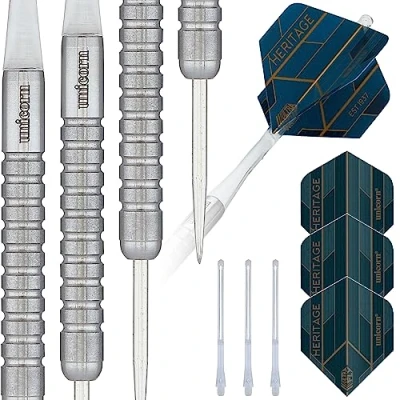 Abbildung von Unicorn Sigma StabilitySteel Tip Darts Heritage Striker Dartpfeile mit Stahlspitze, Silber, 21 g