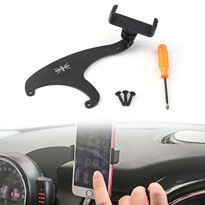 Abbildung von Grau 360Drehung Auto Halter Lenker Halterung Handy Für Mini Cooper F54 F55 F56