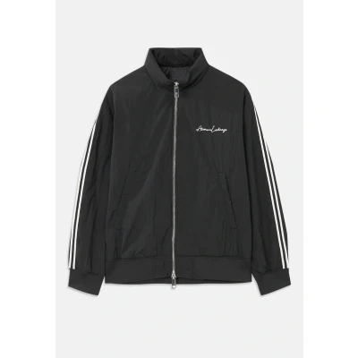 Abbildung von Armani Exchange Men&#039;s Signature Logo Bomber Jacket Outerwear, Black, Large