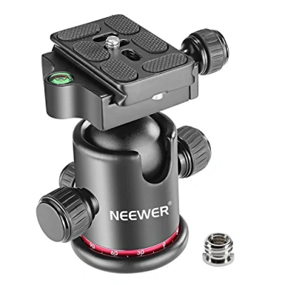 Abbildung von Neewer Stativköpfe Berufsmetall 360 Grad drehbarer Panoramakugelkopf mit 1/4&quot; Schnellwechselplatte und Wasserwaage, bis 8 KG für Stativ Einbeinstativ Schiebenregler DSLR Kamera Camcorder