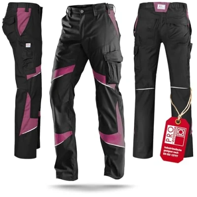 Abbildung von KÜBLER Workwear ACTIVIQ Arbeitsdamenhose schwarz/pink Größe 42