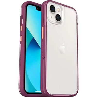 Abbildung von LifeProof SEE Hülle für iPhone 13, stoßfest, Sturzschutz bis 2 Meter, ultraschlank, schützende transparente Hülle, Nachhaltig hergestellt, Transparent/Lila