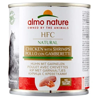 Abbildung von almo nature HFC Natural Katzenfutter nass Huhn und Garnelen 12er Pack (12 x 280g)