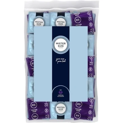 Abbildung von MISTER SIZE Kondome Extra Dünn &amp; Hauchzart Gefühlsecht Feucht Perfekte Passform Aus Naturkautschuk Latex für Natürliches Gefühl Höchste Sicherheit (100er Pack, 69mm)
