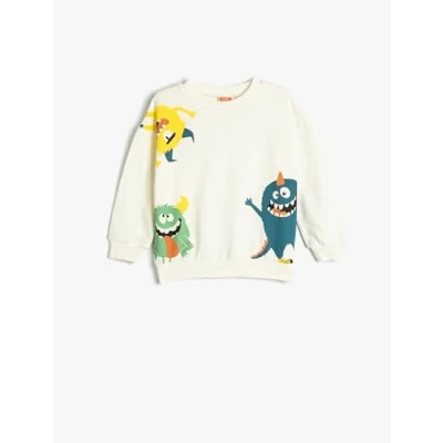 Abbildung von Koton Babyboy Sweatshirt Brushed Interior Crew Neck Monster Printed Cotton