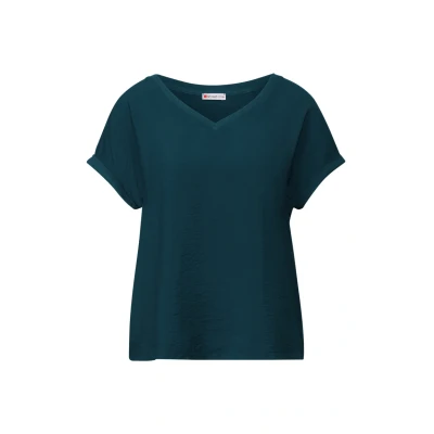 Abbildung von Street One Strukturmix Tshirt basic, Damen, Größe: 40, Türkis