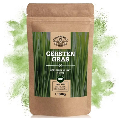 Abbildung von Scheunengut® Bio Gerstengrassaft Pulver XXL Vorratspackung 500 g