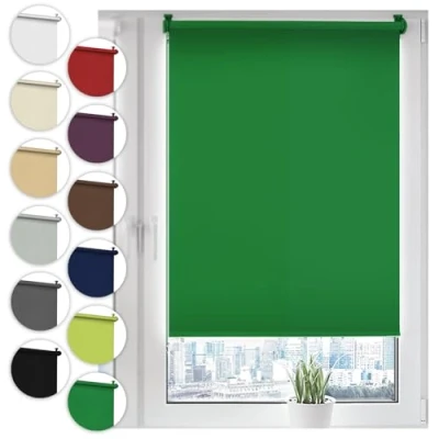 Abbildung von Verdunklungsrollo Klemmfix ohne Bohren, Sonello, verdunkelnd, 30cm x 130cm Grün Verdunkelungsrollo, Rollos für Fenster und Tür, Seitenzugrollo verdunkelnd freihängend Sonnenschutz Sichtschutz, einfache Montage, Hitzeschutz