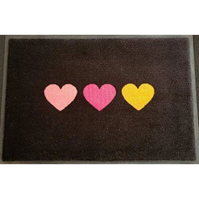 Abbildung von Gift Company Washables Fussmatte Herzen Polyamid/Gummirücken 75 x 50cm