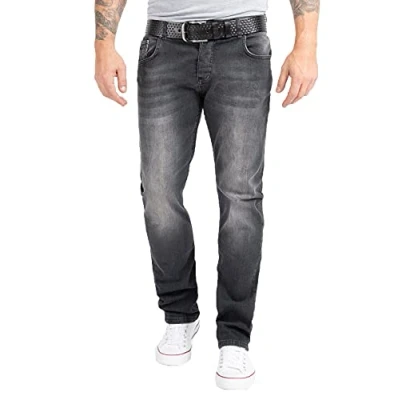 Abbildung von Rock Creek Herren Jeans Regular Fit Stretch Männerhose Herrenjeans Denim Hosen Herrenhose Straight Cut Stonewashed RC 2158 Grau W42 L38