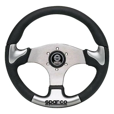 Abbildung von Sparco Universelles Sportlenkrad &#039;P222&#039; Schwartz/Grau Aluminium Diameter 345mm