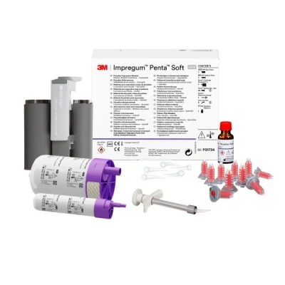 Abbildung von Impregum Penta Soft Introkit 1x 300ml Basispaste 60ml Katalysator Kartusche 10x Mischkanülen rot